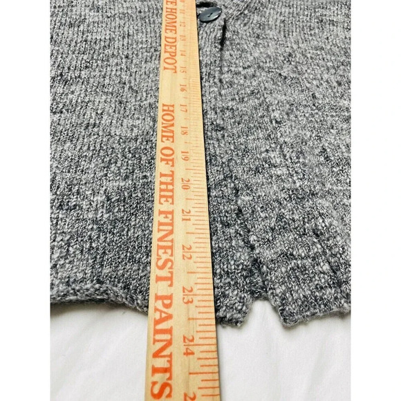 J Jill Open Cardigan Sz M Gray One Button Knit Wool Alpaca Blend Business Casual - Picture 8 of 8